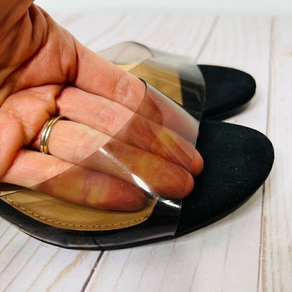 Bar III Cally P Clear Black Ball Slip On Heels Slides Sz 6.5M - Picture 5 of 9